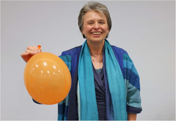 Michaele Kundermann mit Ballon